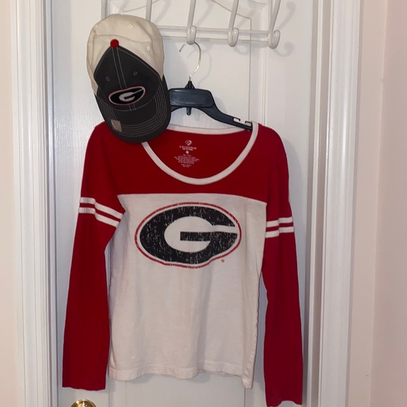 UGA Bundle University of Georgia Long Sleeve T and Cap Hat Sz M - Picture 1 of 12